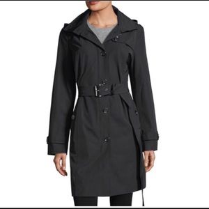 NWOT Michael Kors Belted Hooded Raincoat